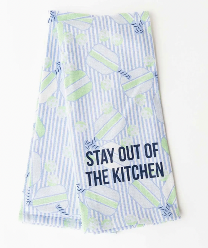 8 Oak Lane Blue Pickleball Stripe Kitchen Towel Set