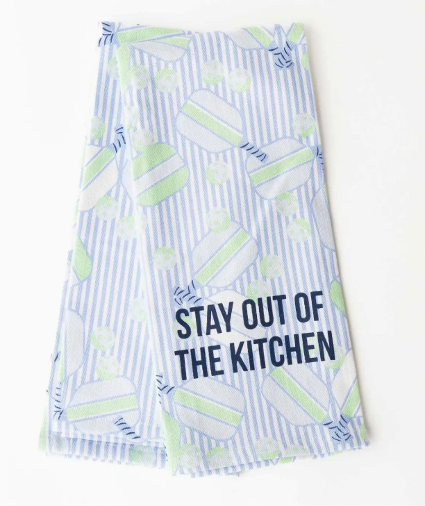8 Oak Lane Blue Pickleball Stripe Kitchen Towel Set