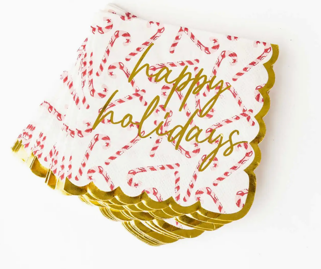 8 Oak Lane Candy Cane Paper Beverage Napkin Packs