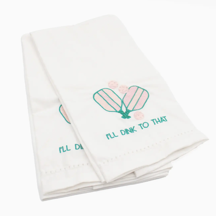 8 Oak Lane Pickleball Embroidered Bar Towel Set