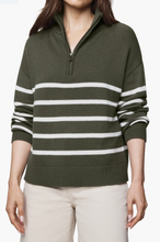 Load image into Gallery viewer, Splendid Georgie Stripe Oversize Quarter Zip Sweater