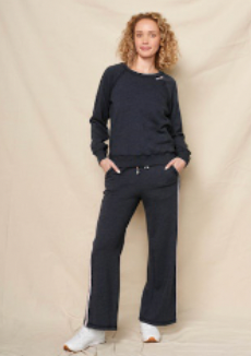 Sundry Amour Embroidery Sweatshirt in Deep Navy