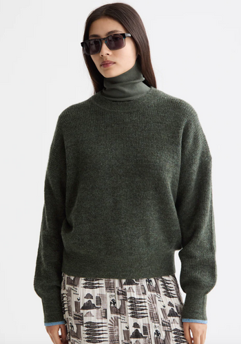 Scotch and Soda Fuzzy Crew Neck Pullover in Thyme Melange