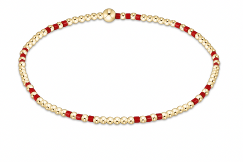 enewton Gameday Hope Joy Pattern 2mm Bead Bracelet - Bright Red