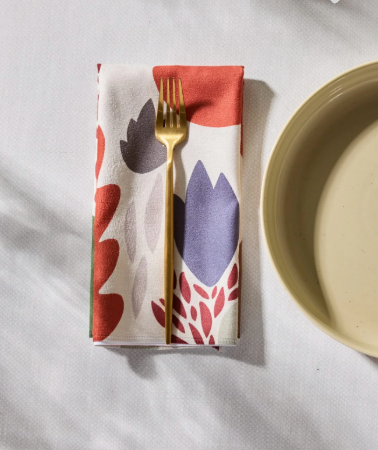 Geometry Cut Paper Leaves Cream Dinner Napkins