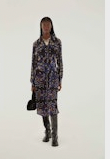 Load image into Gallery viewer, Farm Rio Arabesque Mix Scarves Black Midi Dress - FINAL SALE
