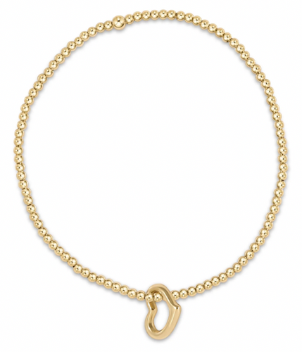 enewton Extends - Classic Gold 2.5mm Bead Bracelet - Love Gold Charm