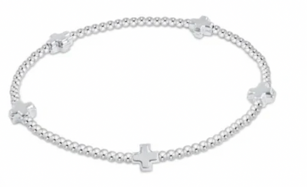 enewton Signature Cross Small Sterling Pattern 2mm Bead Bracelet - Sterling