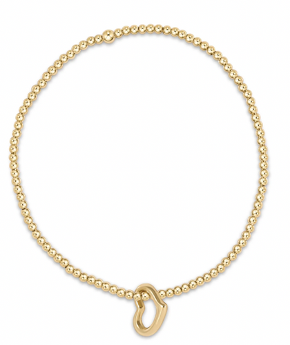 enewton Classic Gold 2.5mm Bead Bracelet - Love Gold Charm