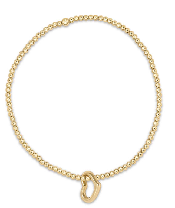 enewton Classic Gold 2.5mm Bead Bracelet - Love Gold Charm