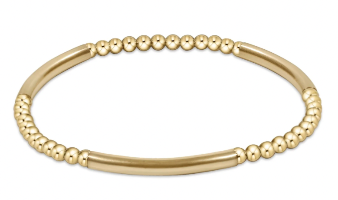enewton Bliss Bar Gold Pattern 3mm Bead Bracelet - Gold