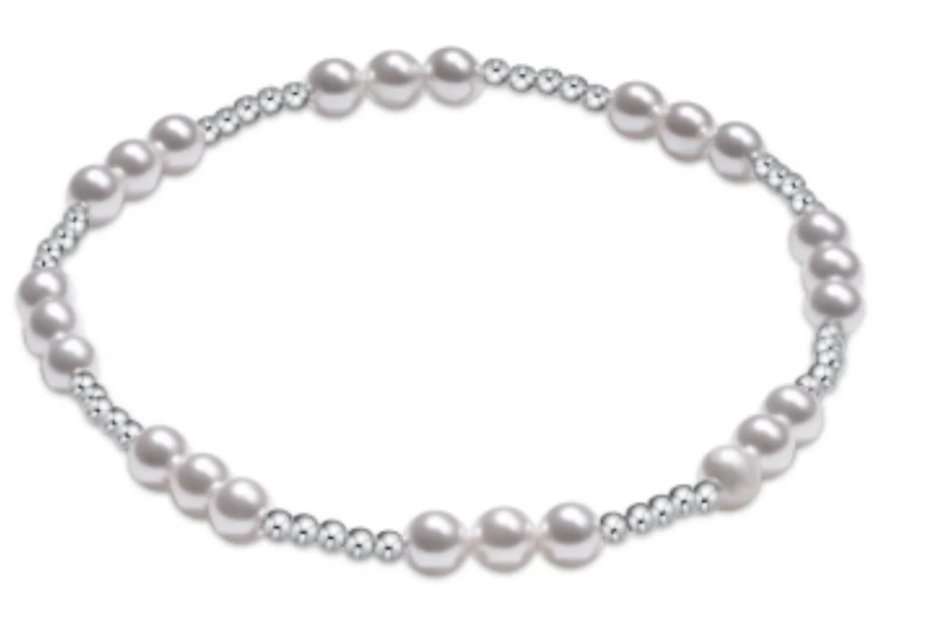 enewton Classic Joy Pattern Sterling 4mm Bead Bracelet - Pearl