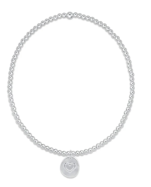 enewton - Classic Sterling 2mm Bead Bracelet - Inspire Love Small Sterling Charm