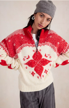Load image into Gallery viewer, Free People Mythical Sweater / Vanilla Scarlet Combo