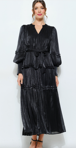 black knee high boots dress Karen Kane Women's Tiered Midi Dress - Black main image 0