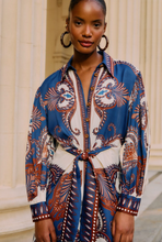 Load image into Gallery viewer, Farm Rio Arabesque Scarf Blue Midi