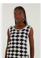 Farm Rio White and Blue Crochet Shirt / Dress