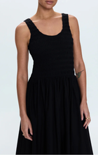 Load image into Gallery viewer, Pistola Alessia Smocked Drop Waist Dress in Noir