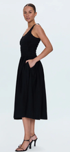 Load image into Gallery viewer, Pistola Alessia Smocked Drop Waist Dress in Noir