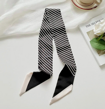 Load image into Gallery viewer, AC Striped Skinny Scarf / Hair Tie / Bag Tie / Scarf