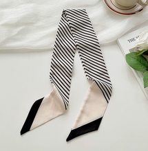 Load image into Gallery viewer, AC Striped Skinny Scarf / Hair Tie / Bag Tie / Scarf
