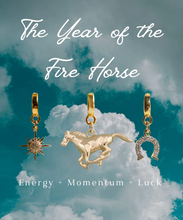 Load image into Gallery viewer, Goldfine Fire Horse Lock Charm