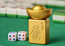 Load image into Gallery viewer, Mahjong Montage Prosperity Mahjong Brass Tile - Spinner / FINAL SALE
