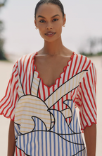 Load image into Gallery viewer, Farm Rio Navy Stripes Off-White  Mini Dress