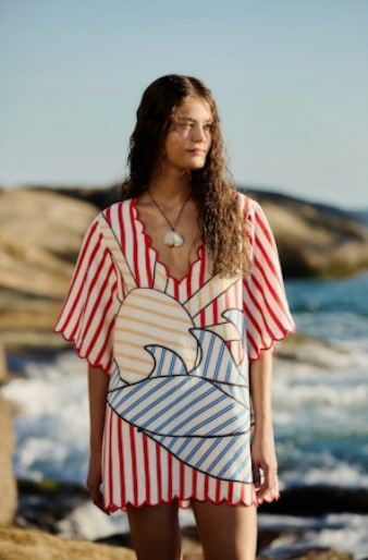 farm rio striped mini dress Farm Rio Lurex Stripes Mini Dress Size S