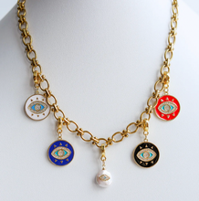 Load image into Gallery viewer, Goldfine Pave Evil Eye Pendant