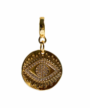 Load image into Gallery viewer, Goldfine Pave Evil Eye Pendant