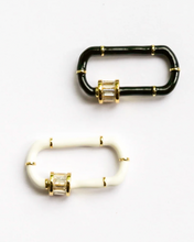 Load image into Gallery viewer, Goldfine Large Enamel + Pave Clasp