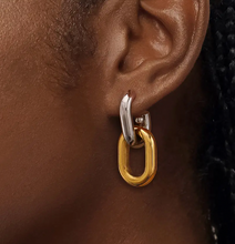 Load image into Gallery viewer, Flanerie Jaxon 18K Non-Tarnish Double Chain Earring