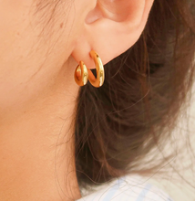 Load image into Gallery viewer, Flanerie Maddison-Gold Non-Tarnish Double C Hoop Earring
