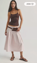 Load image into Gallery viewer, Free People Skipper Pleated Chino Midi Skirt