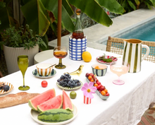 Load image into Gallery viewer, Here's How The Bella Set of 2 Dipping Bowls - Green + Blue Stripe