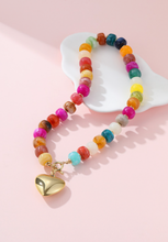Load image into Gallery viewer, JLyn Multi Beaded Heart Charm Toggle Necklace