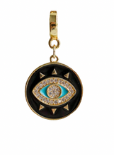 Load image into Gallery viewer, Goldfine Pave Evil Eye Pendant
