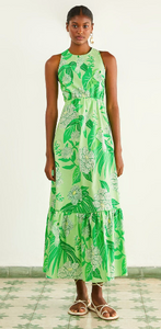 Farm Rio Green Dewdrop Floral Midi Dress - FINAL SALE