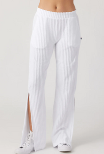 Sol Angeles Riviera Terry Slit Pant in White