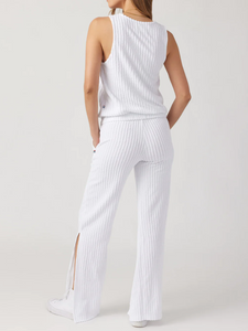Sol Angeles Riviera Terry Slit Pant in White