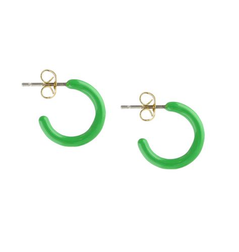 Kris Nations Petite Palette Hoop Earrings in Green