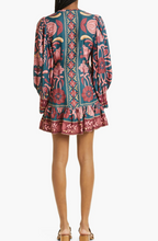 Load image into Gallery viewer, Farm Rio Seashell Tapestry Teal L/S Mini Dress - FINAL SALE