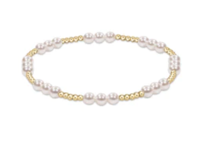 enewton Classic Joy Pattern 4mm Bead Bracelet - Pearl