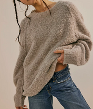 Load image into Gallery viewer, Free People Teddy Sweater Tunic in Silver Clouds