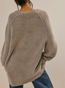 Free People Teddy Sweater Tunic in Silver Clouds