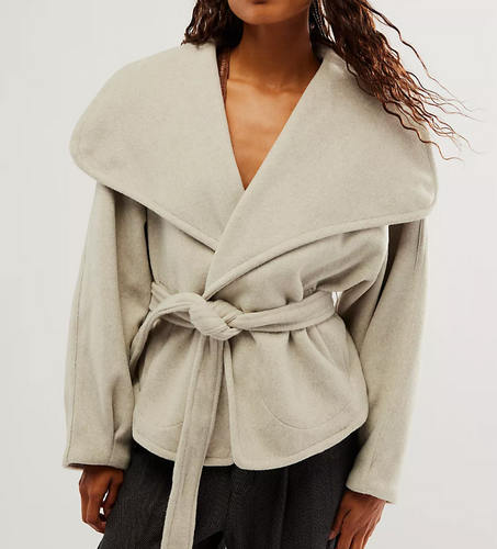 Free People Mina Jacket in Heathered Coffee - FINAL SALE