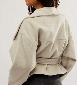 Free People Mina Jacket in Heathered Coffee - FINAL SALE