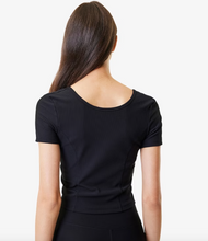 Load image into Gallery viewer, Lacoste x Bandier S/S Crop Top in Black - FINAL SALE