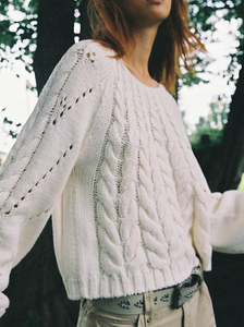 Free People Sandre Pullover in Ivory